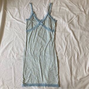 H&M Light Blue Floral Chemise with Lace